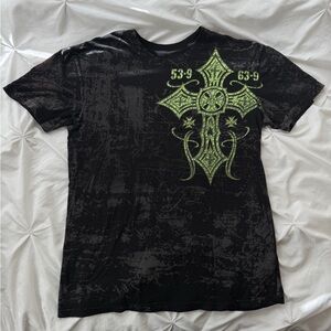 Vintage Black and Green Graphic Men's T-Shirt